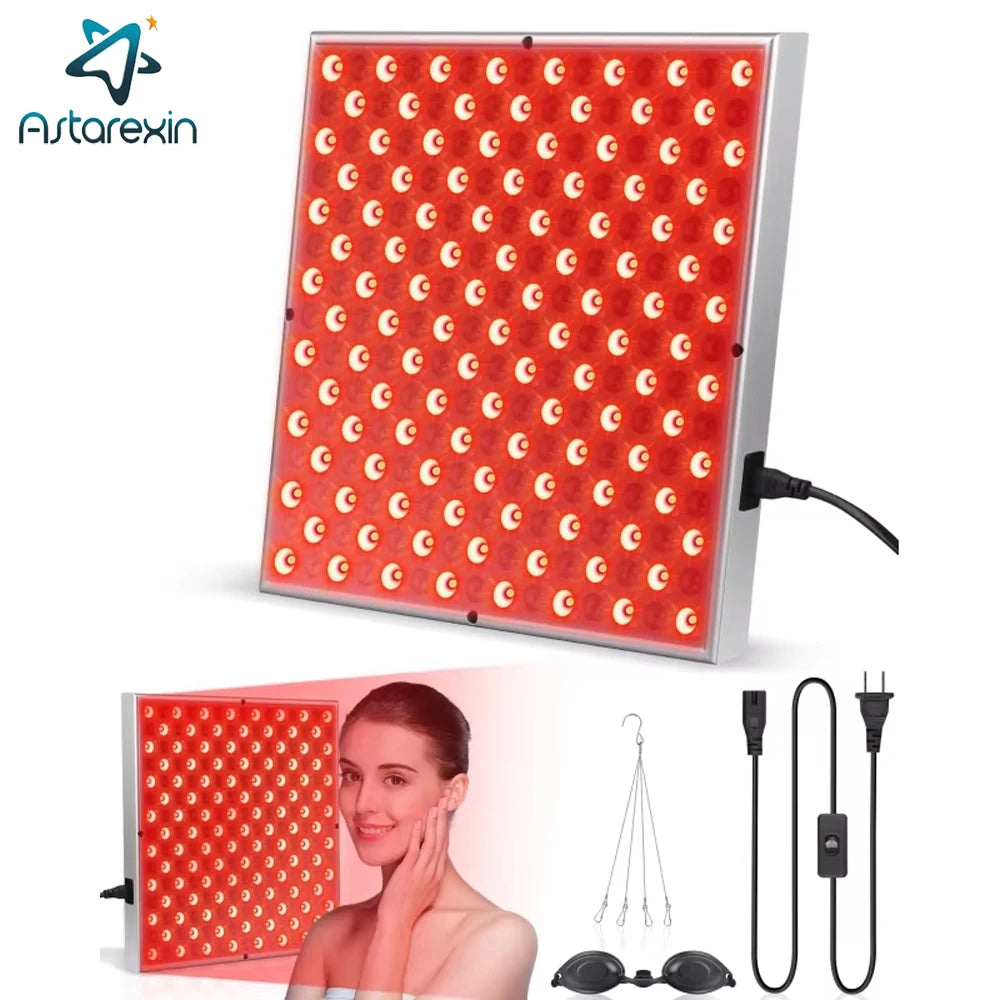 LED Red Light Therapy Panel – 225 LEDs, 660nm & 850nm for Skin & Body Relief