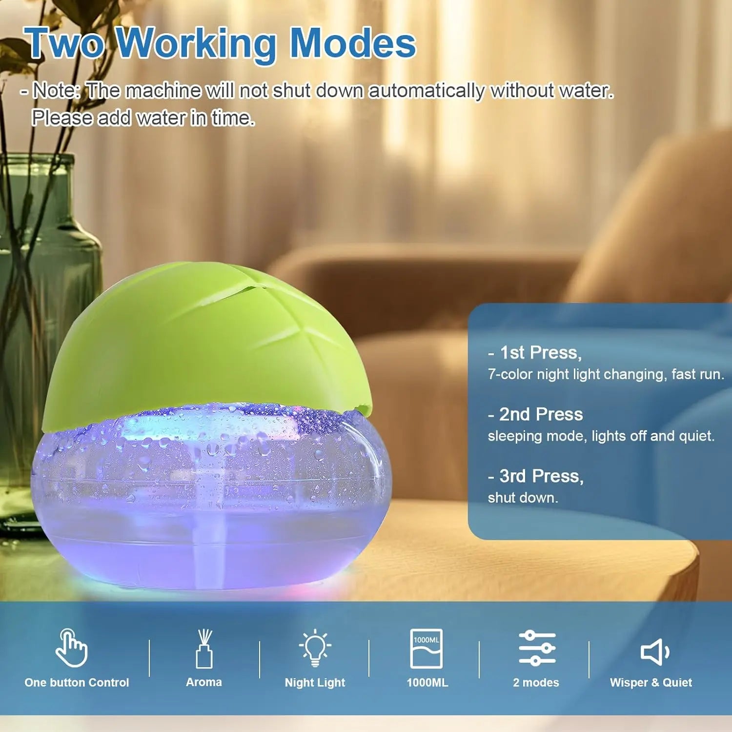 Air Purifier & Aroma Diffuser – Essential Oil Air Freshener for Home, Office & Bedroom