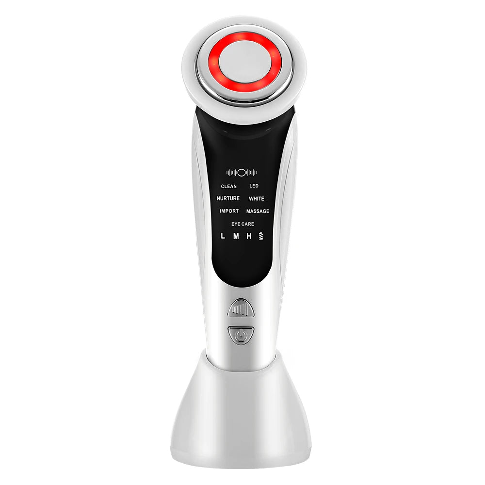 7-in-1 EMS Facial Massager – LED Light, Vibration & Hot Compress for Face Lifting