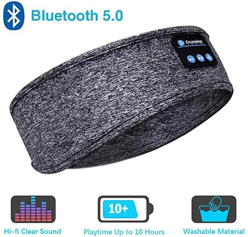 Bluetooth Sleeping Headphones Headband – Thin Soft Wireless Music Eye Mask for Side Sleepers