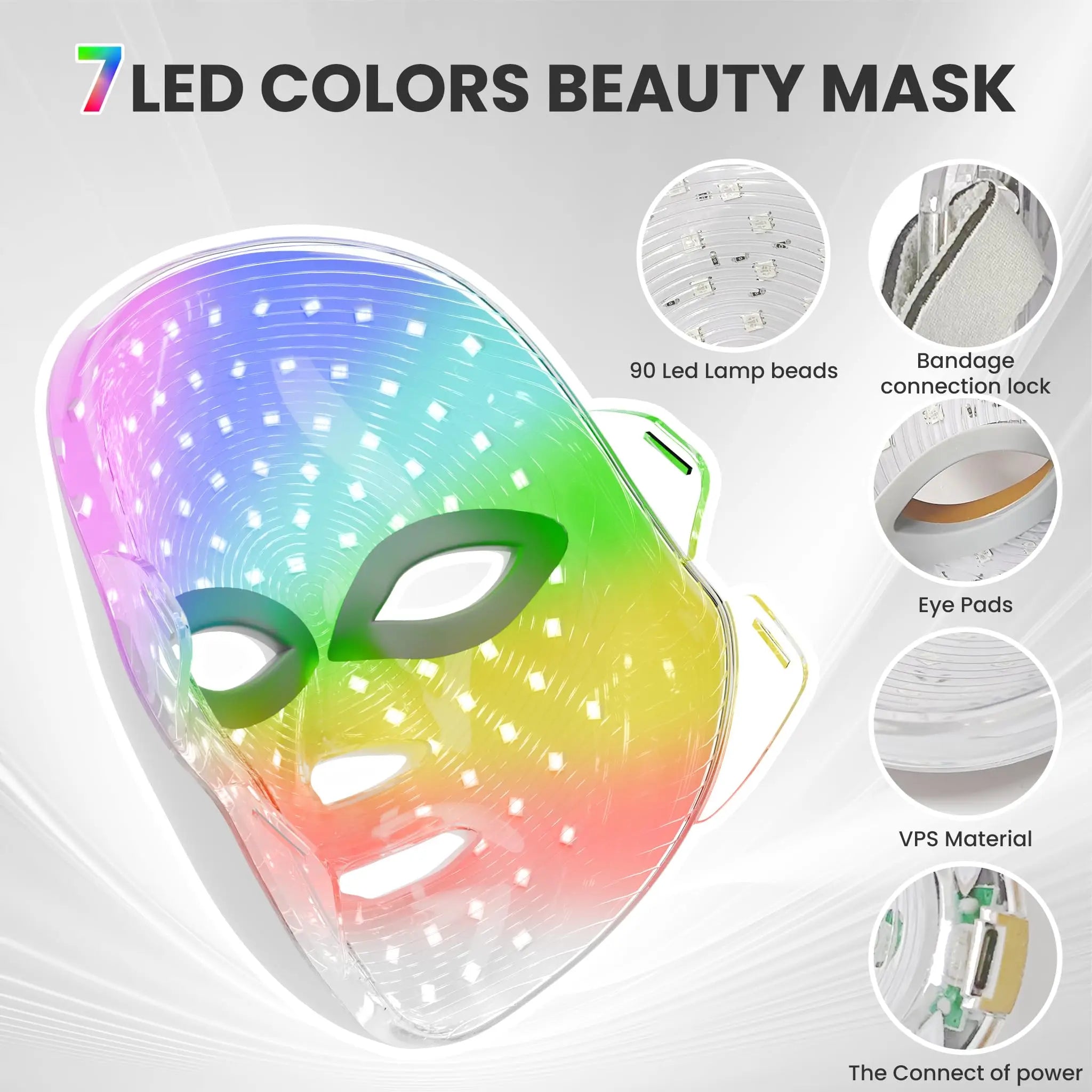 7-in-1 Colour LED Facial Skin Care Mask – Red Light Therapy for Lifting & Whitening