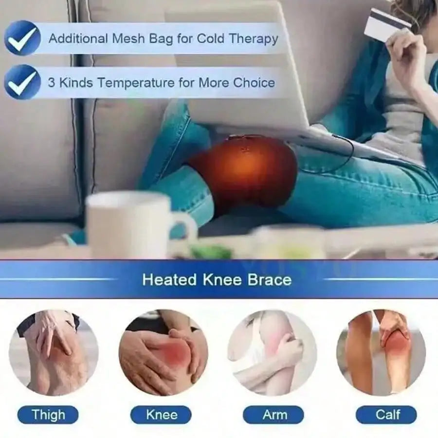 Electric USB Heated Knee Pads – Thermal Heat Therapy for Knee & Leg Pain Relief