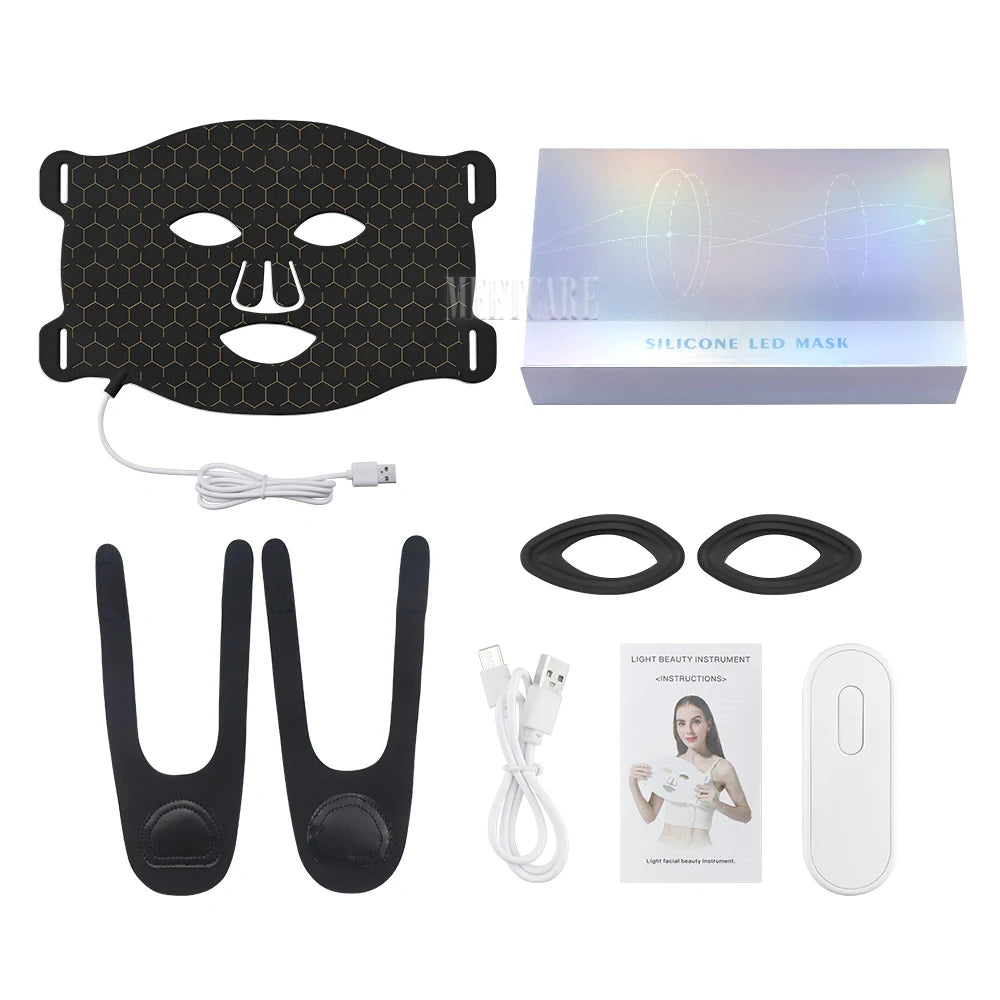 7-Colour LED Facial Mask – Silicone Photon Therapy for Pore Tightening, Whitening & Skin Repair