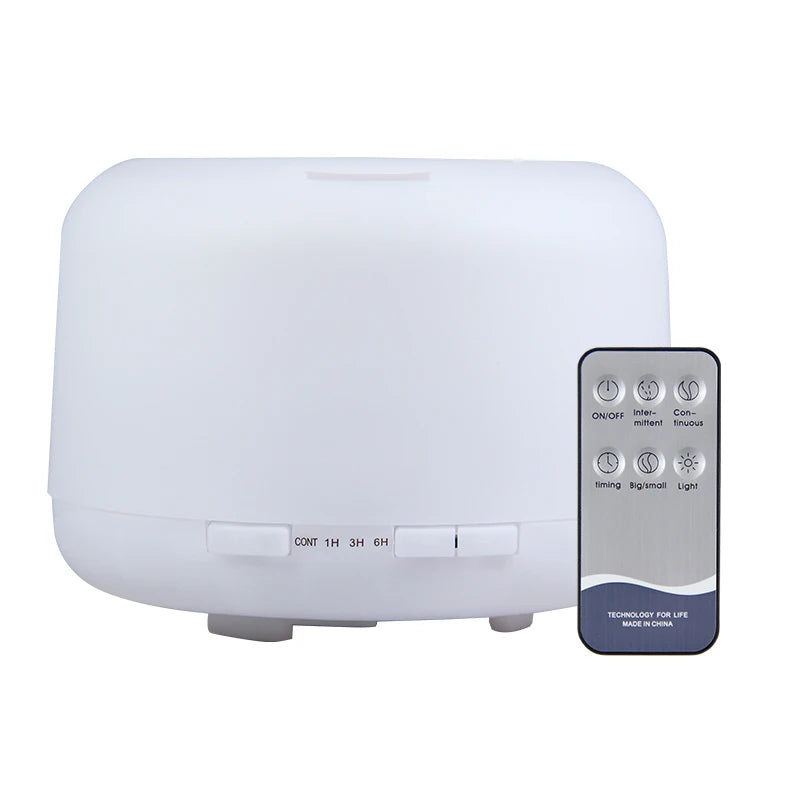500ml Ultrasonic Aroma Diffuser – Remote Control, LED Night Lights & Essential Oil Humidifier