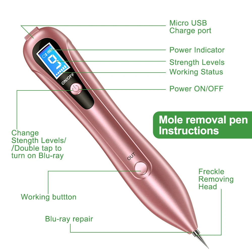 Plasma Pen Skin Tag & Wart Remover – LCD 9-Level Fibroblast Beauty Device