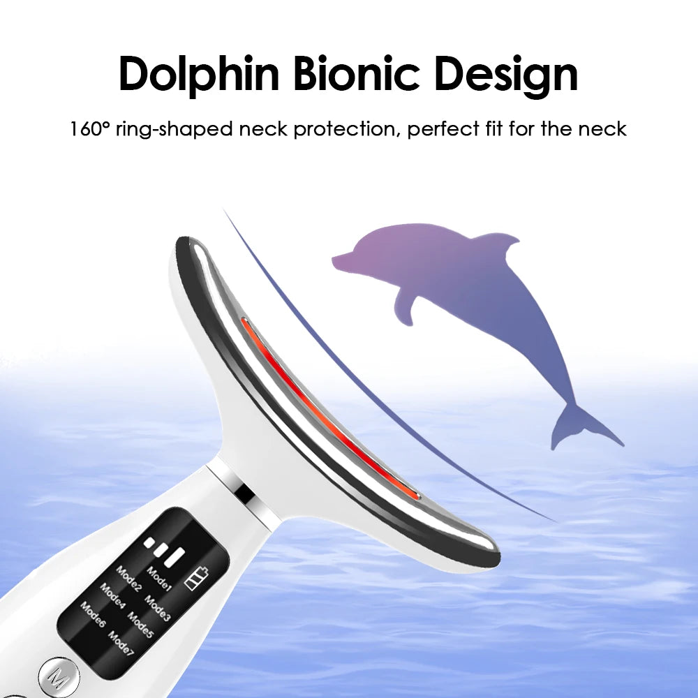 Neck & Face Beauty Device – 7 Modes Vibration Massage for Neck Lines & Face Lifting