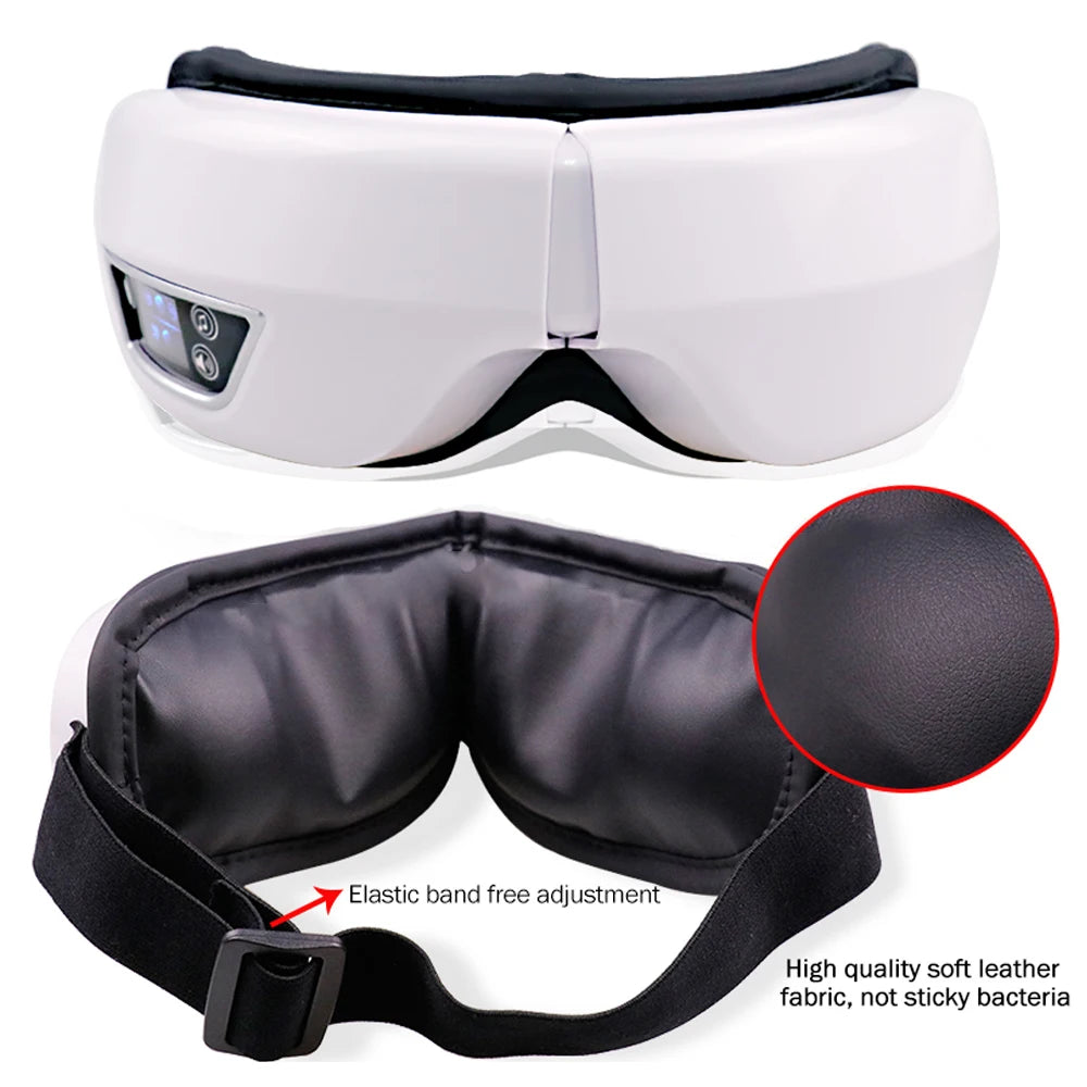 6D Smart Vibration Eye Massager – Airbag Compression, Bluetooth Music & Sleep Mask