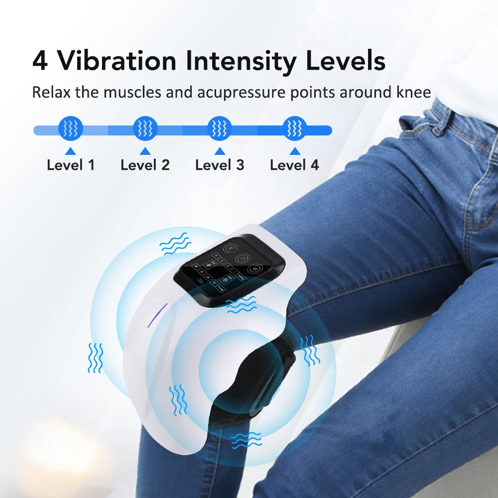 Cordless Knee Massager with Red Light & Laser Therapy – 4-Level Heat & Vibration