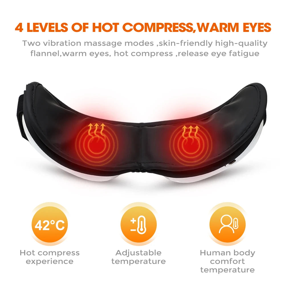 Smart Eye Massager with Heat & Music – Relieves Migraines, Eye Strain, Dark Circles & Improves Sleep