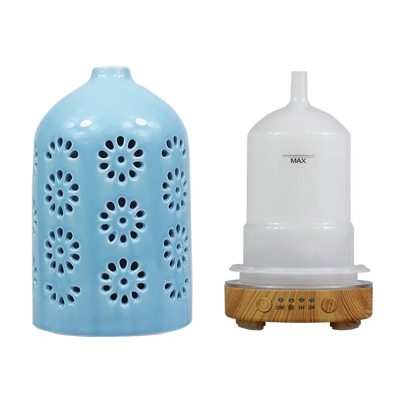 Ceramic Ultrasonic Aroma Diffuser – Timer Function, LED Lights & Essential Oil Diffuser