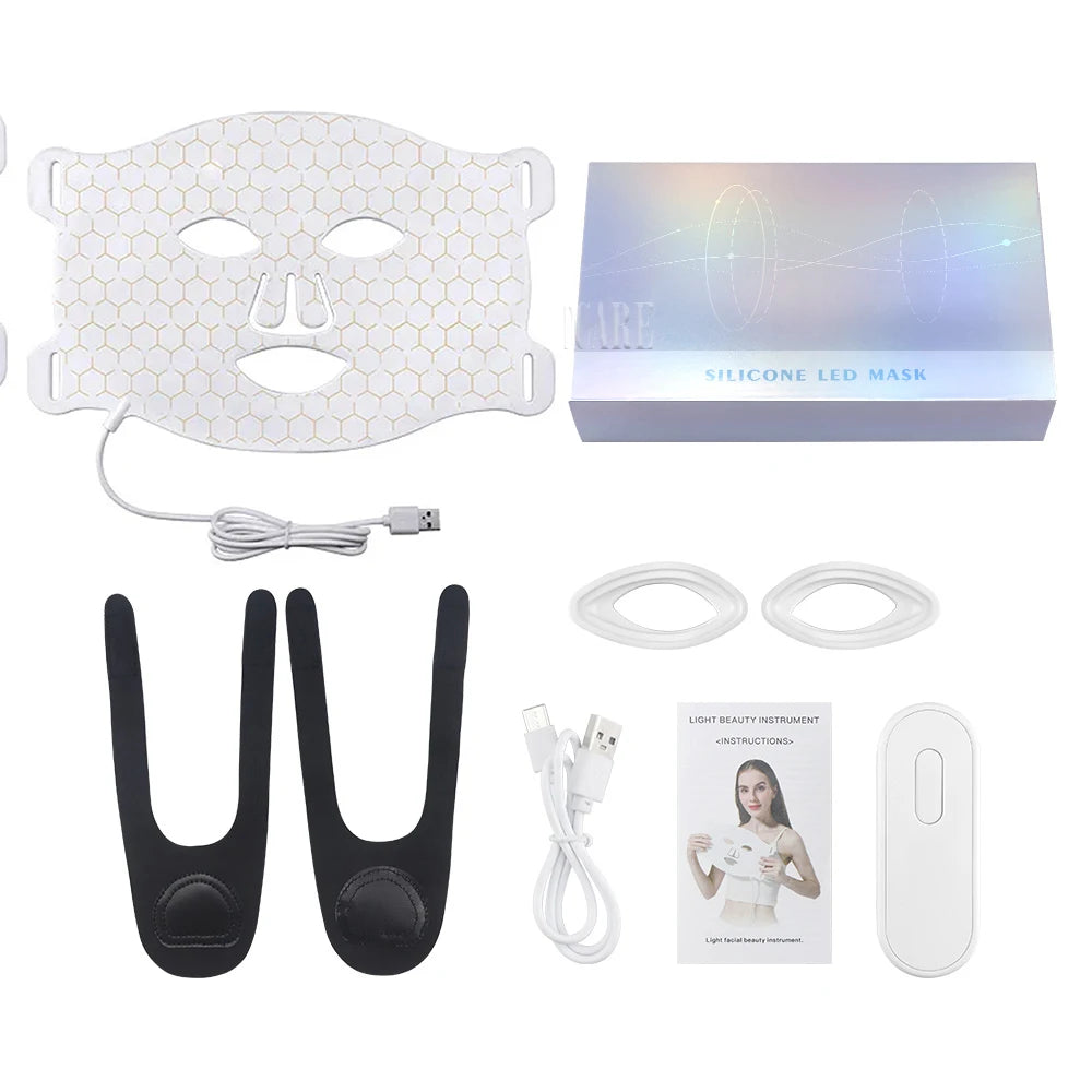 7-Colour LED Facial Mask – Silicone Photon Therapy for Pore Tightening, Whitening & Skin Repair