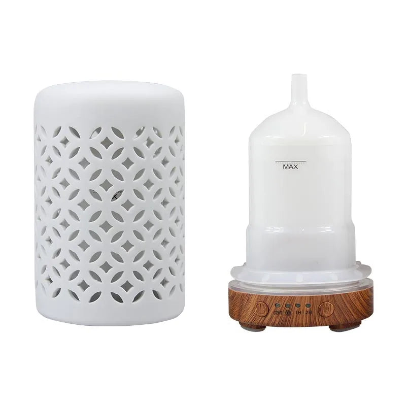 Ceramic Ultrasonic Aroma Diffuser – Timer Function, LED Lights & Essential Oil Diffuser