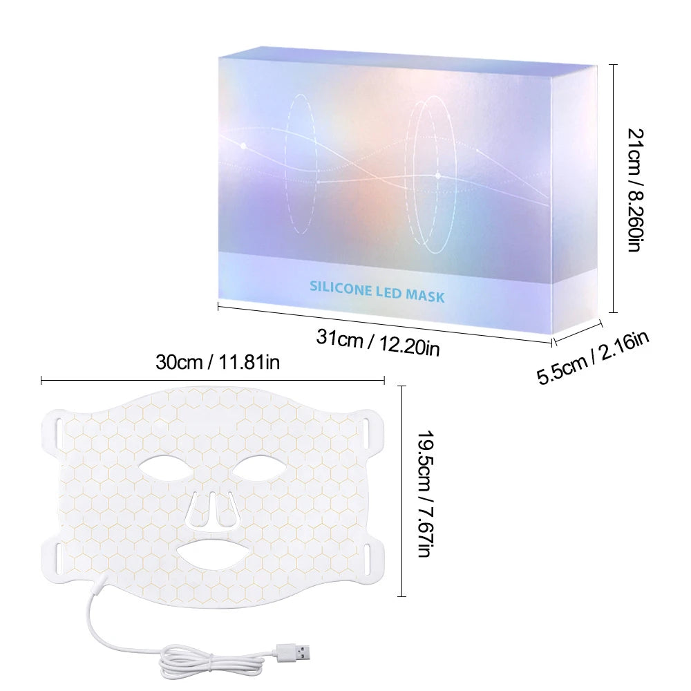 7-Colour LED Facial Mask – Silicone Photon Therapy for Pore Tightening, Whitening & Skin Repair