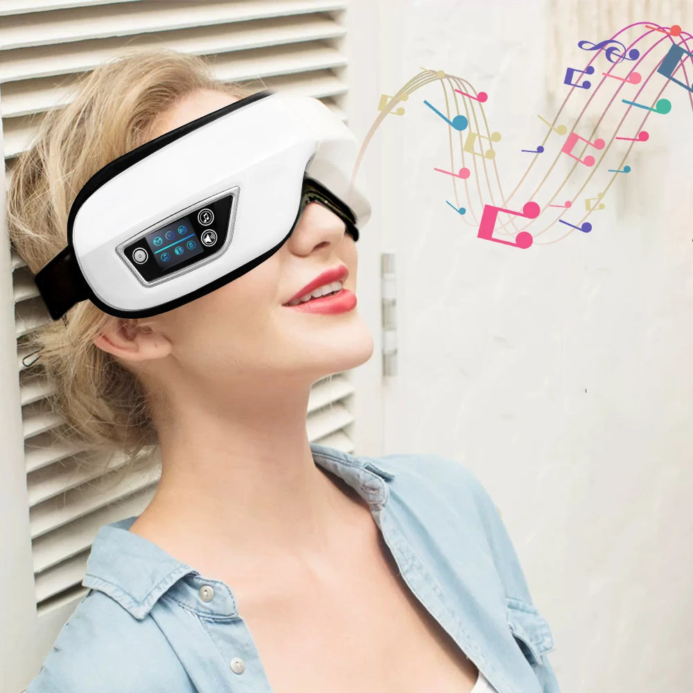 6D Smart Vibration Eye Massager – Airbag Compression, Bluetooth Music & Sleep Mask