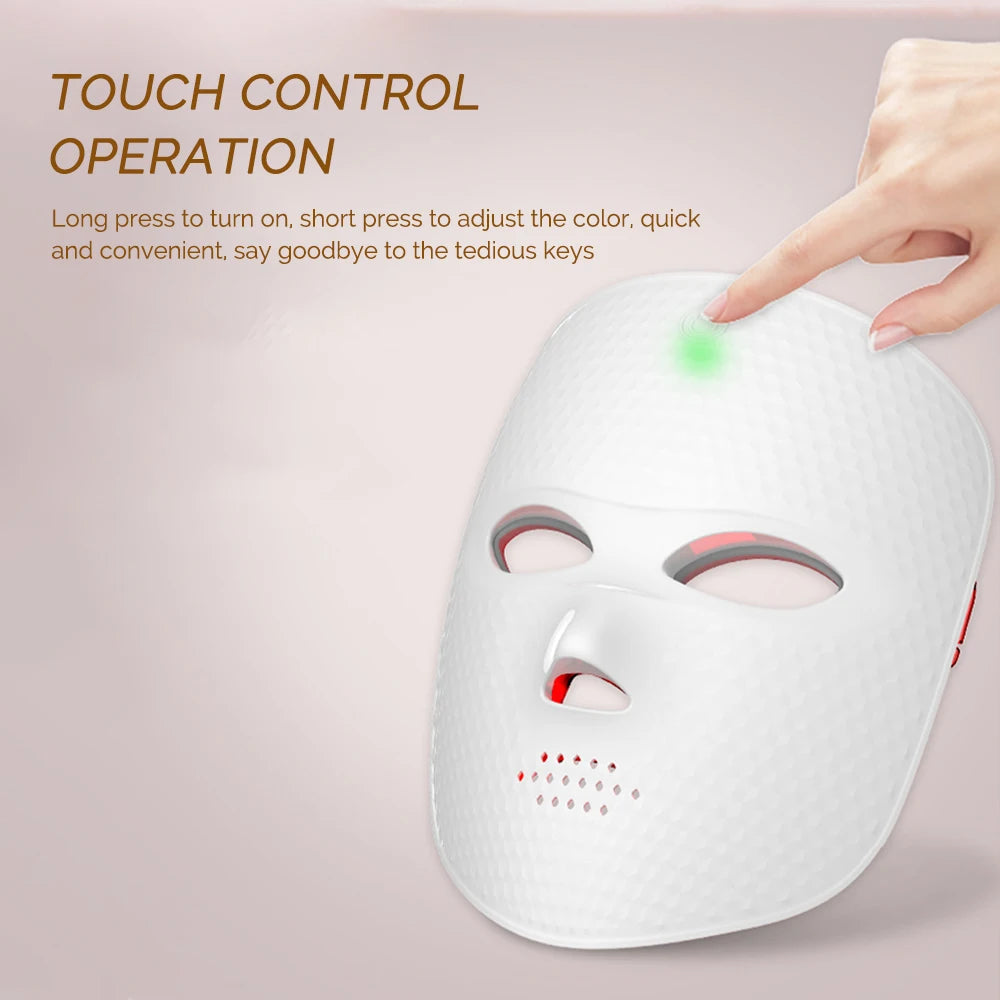 7-Colour LED Photon Face Mask – Wireless Skin Rejuvenation, Wrinkle Removal & Whitening