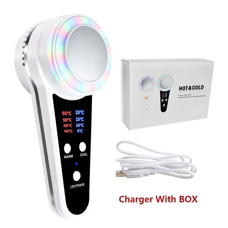 Hot & Cold Cryotherapy Face Massager – Blue Photon Acne Treatment & Skin Lifting