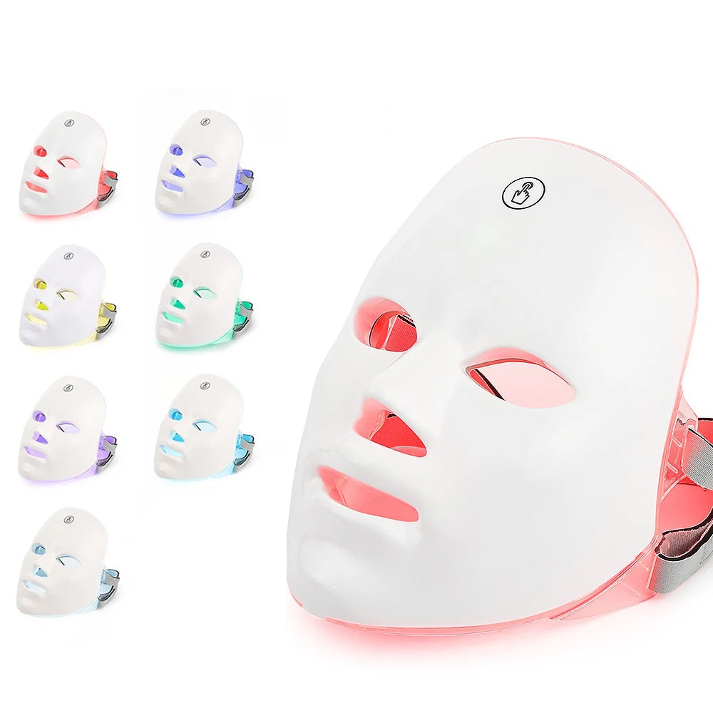 7-Colour LED Face & Neck Mask – Bio-Light Therapy for Skin Tightening, Lifting & Whitening