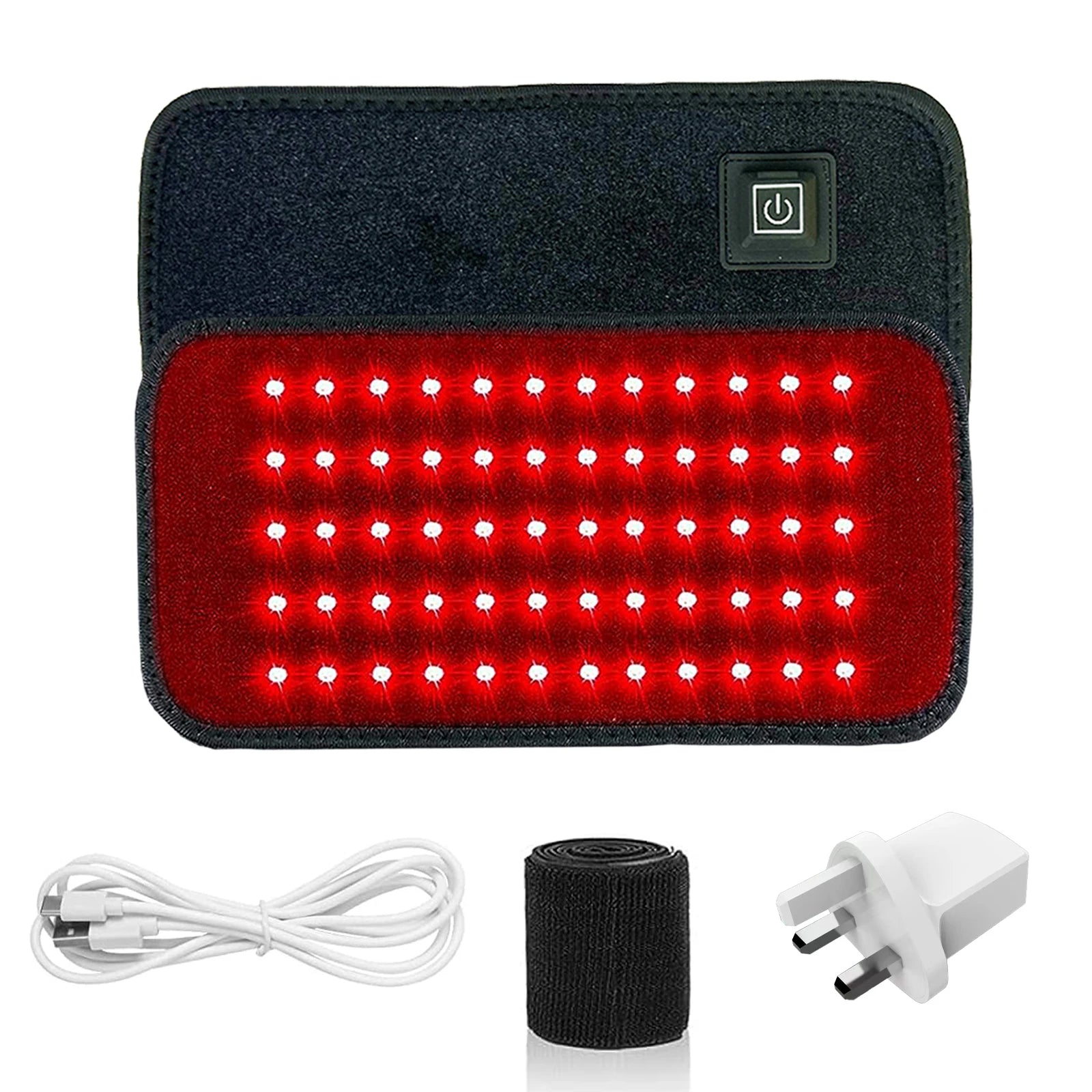 60 LED Red & Infrared Light Therapy Belt – 660nm & 850nm Wrap for Back, Waist & Full Body