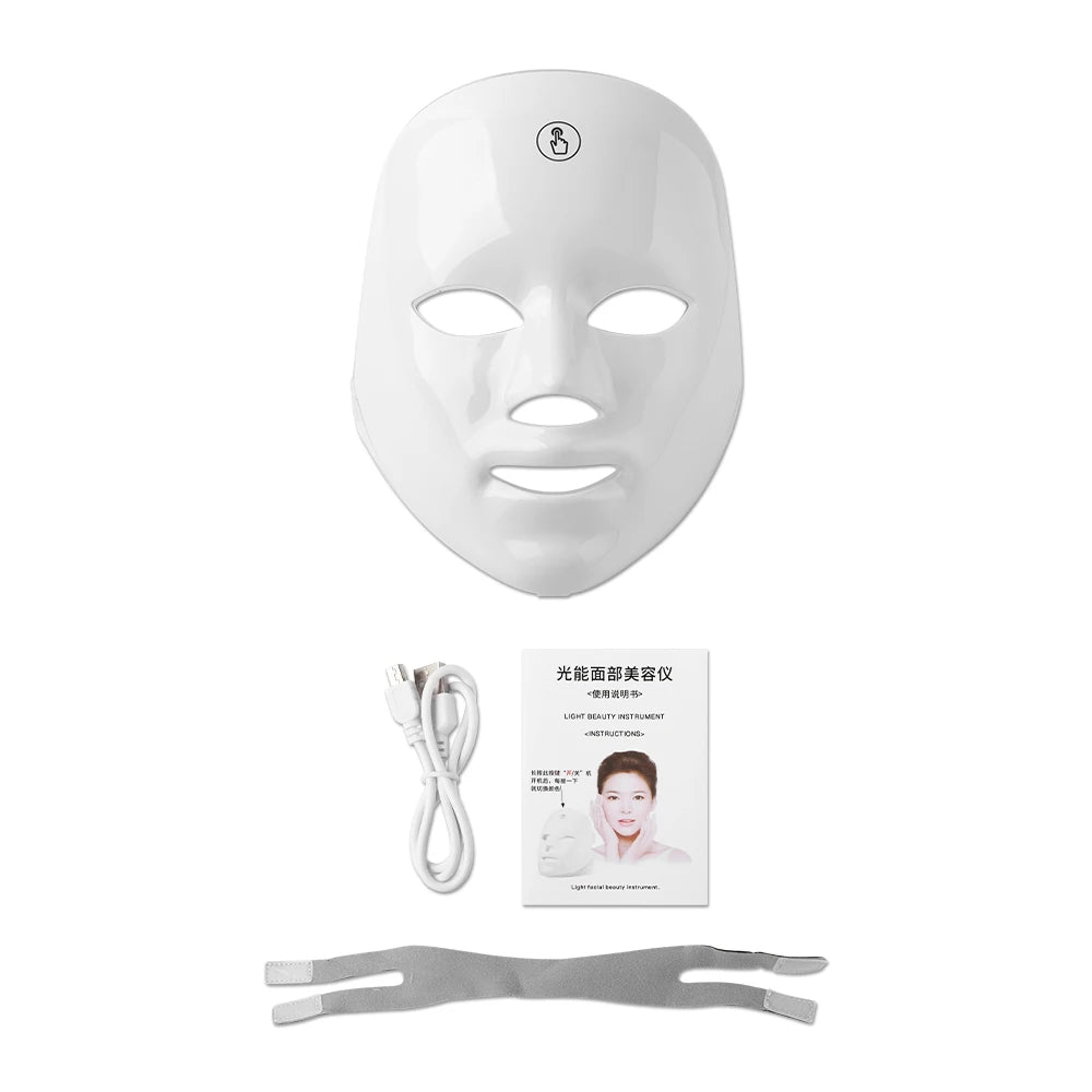 Rechargeable 7-Colour LED Facial Mask – Photon Skin Rejuvenation, Lifting & Whitening