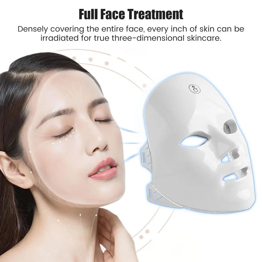 7-in-1 Colour LED Facial Skin Care Mask – Red Light Therapy for Lifting & Whitening