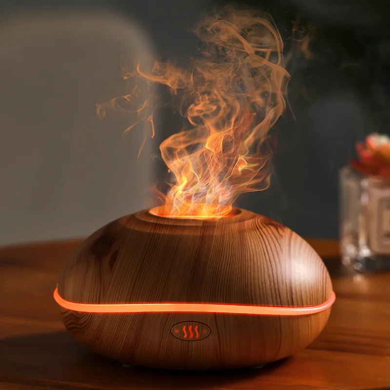 Flame Aroma Humidifier – Essential Oil Diffuser with Colourful Flame Effect Lighting
