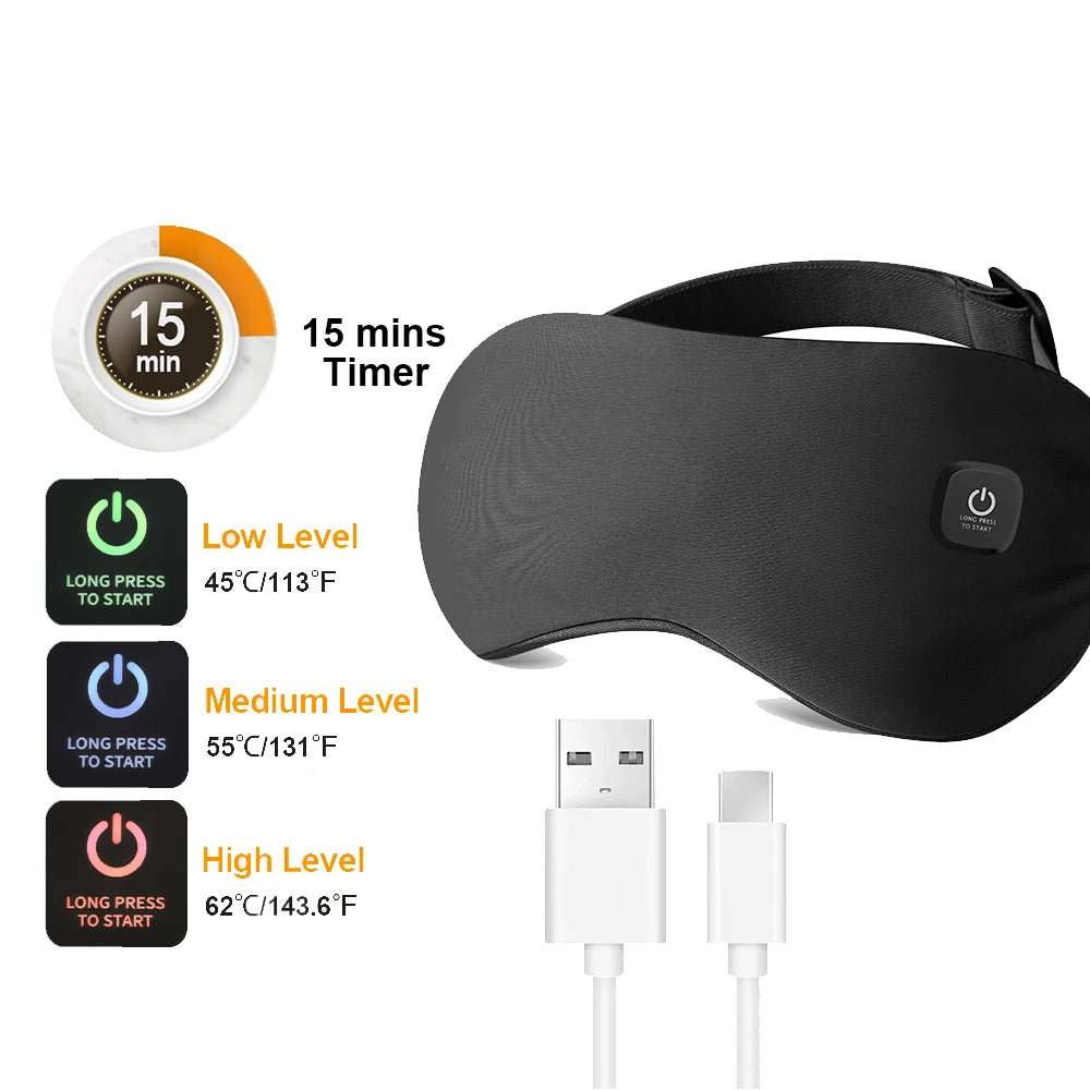 Smart Foldable Eye Massager with Hot Compress & Music – Electric Eye Care Device