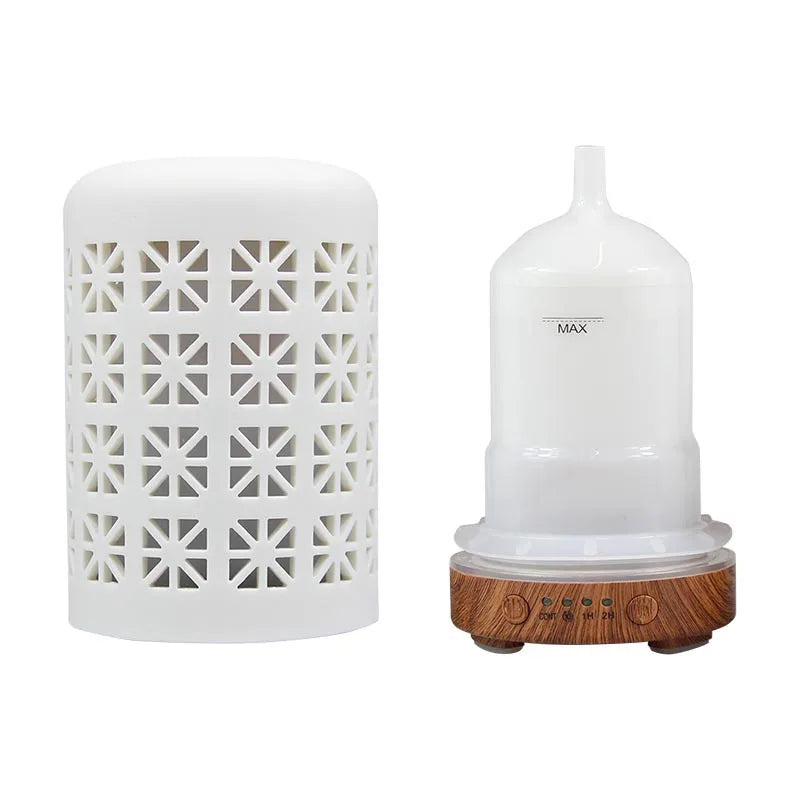 Ceramic Ultrasonic Aroma Diffuser – Timer Function, LED Lights & Essential Oil Diffuser
