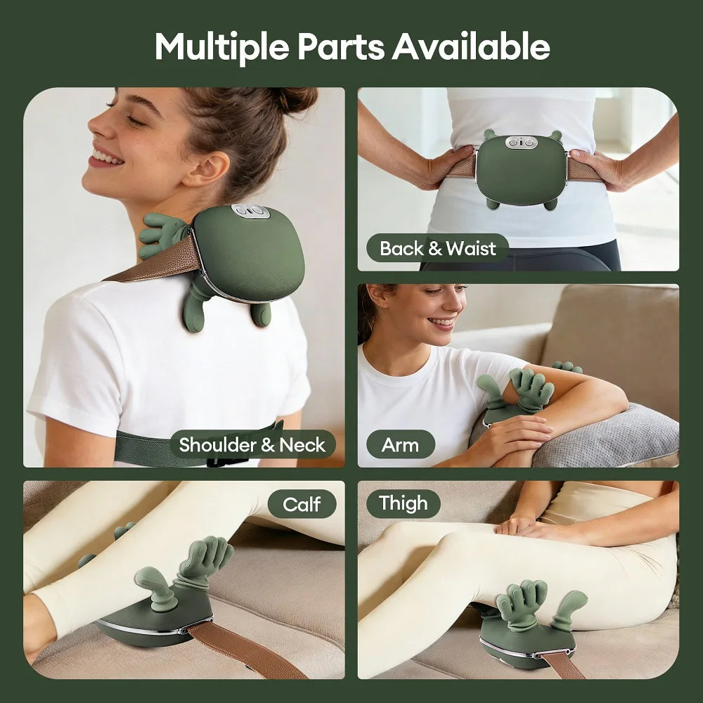 4D Bionic Finger Neck & Shoulder Massager Shawl – Wireless Kneading with Heat