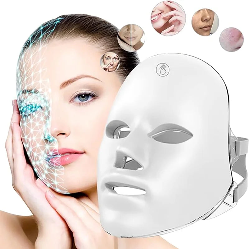 Rechargeable 7-Colour LED Facial Mask – Photon Skin Rejuvenation, Lifting & Whitening