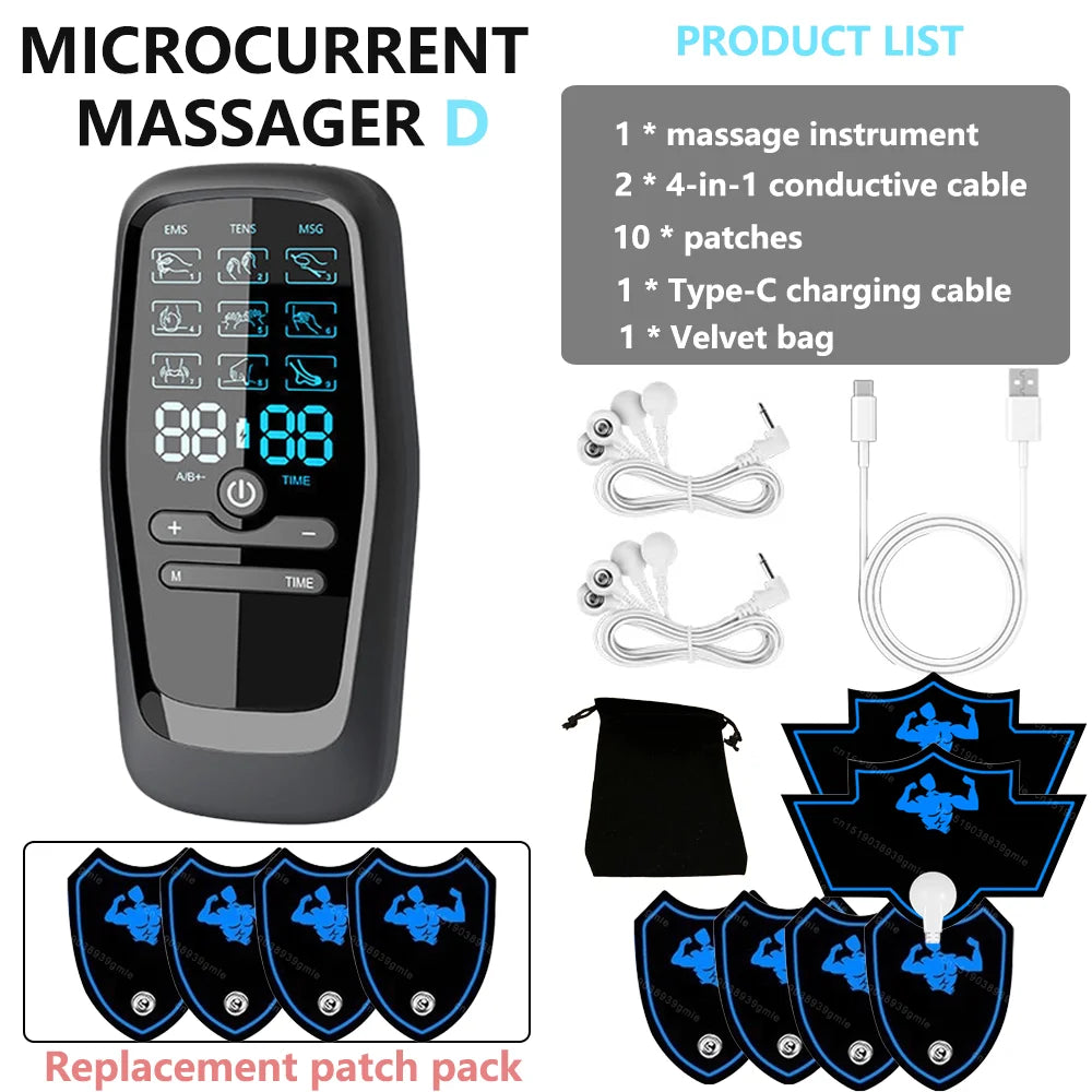 TENS EMS Physiotherapy Muscle Stimulator – 6 Modes, 19 Levels, USB Rechargeable