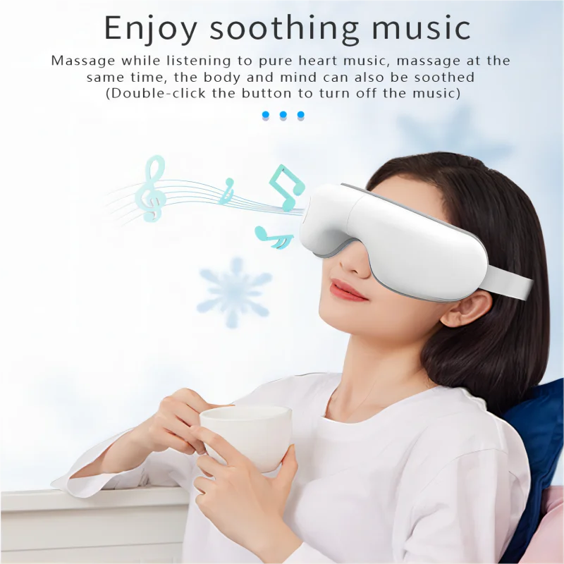 Folding Eye Massager with Bluetooth Music & Airbag Compression – Eye Strain, Dry Eye & Sleep Gift