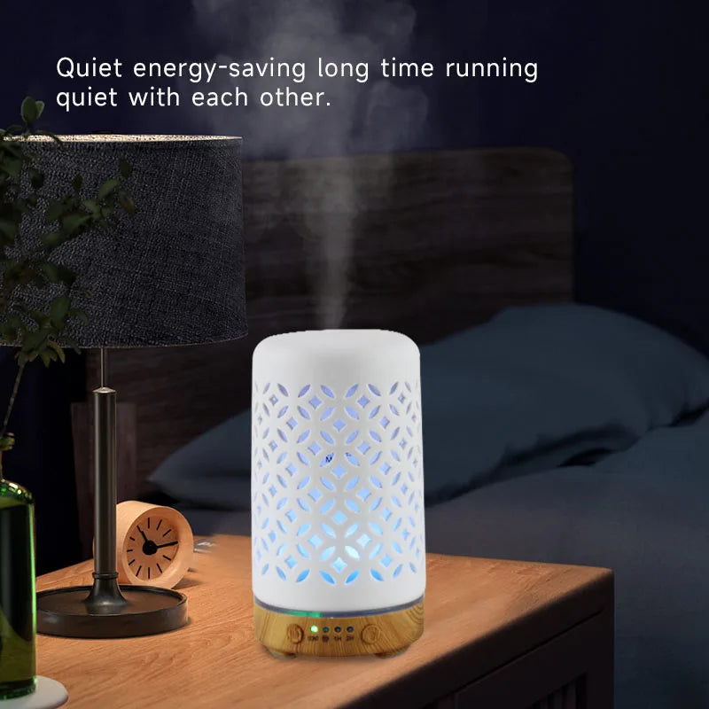 Ceramic Ultrasonic Aroma Diffuser – Timer Function, LED Lights & Essential Oil Diffuser
