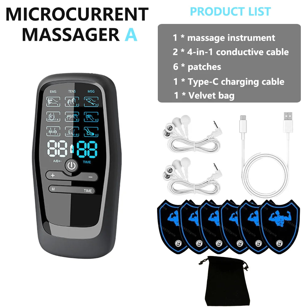 TENS EMS Physiotherapy Muscle Stimulator – 6 Modes, 19 Levels, USB Rechargeable