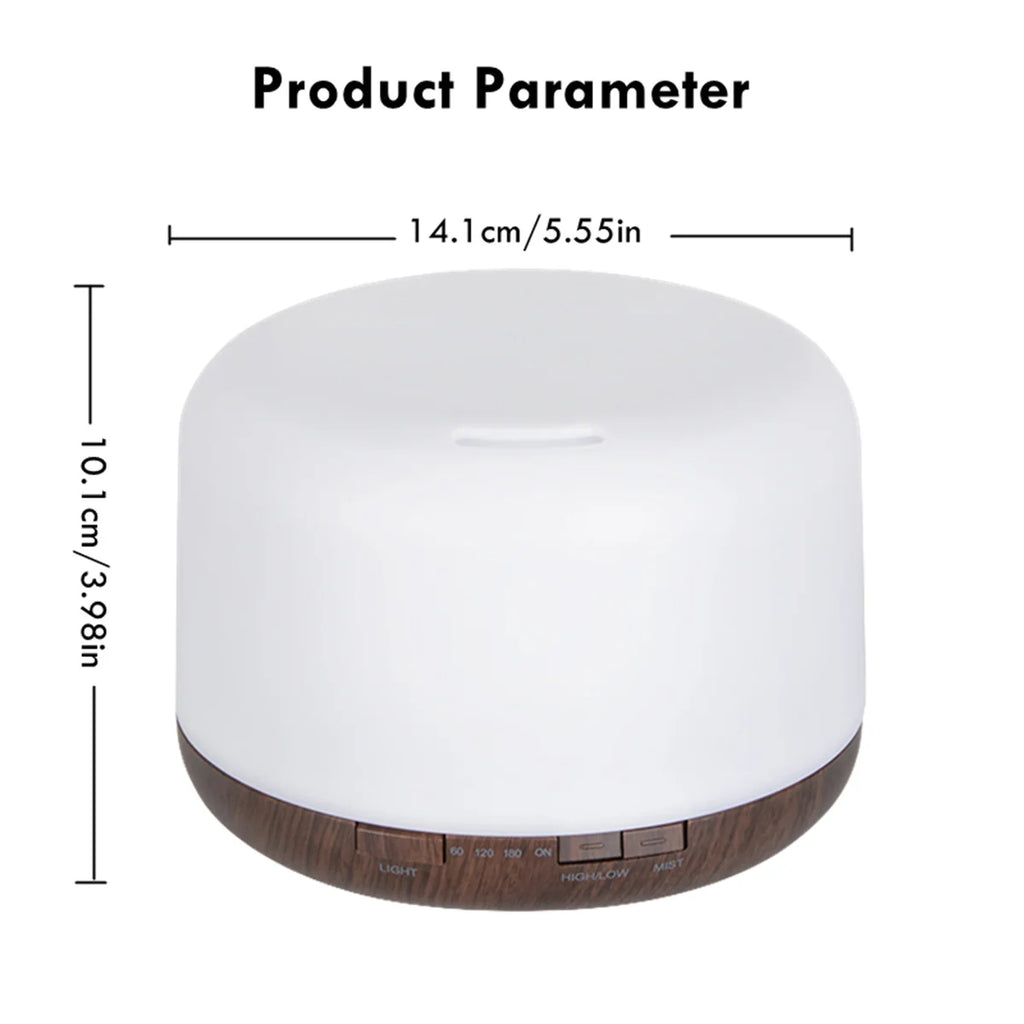 Mini Wood Grain Aroma Diffuser – USB Humidifier with Colourful Night Lights