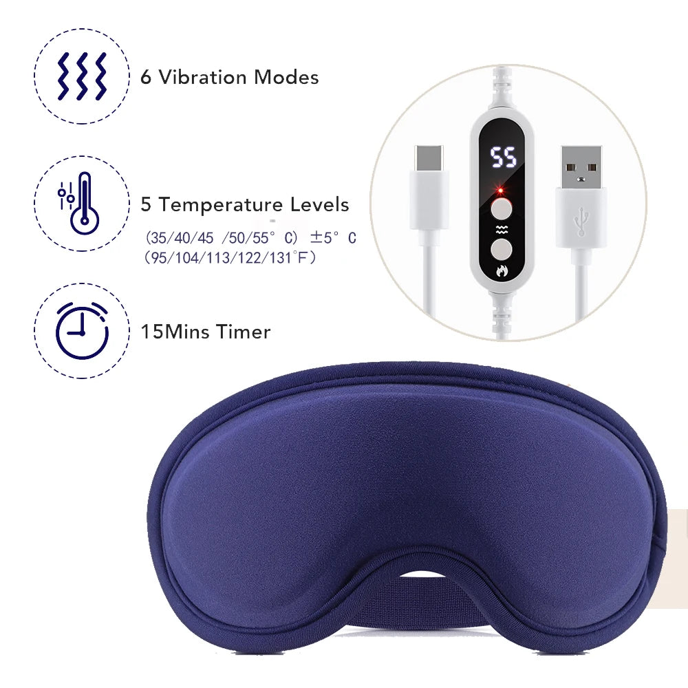 Smart Electric Eye Massager – Heat Compress & Music for Eye Fatigue & Sleep