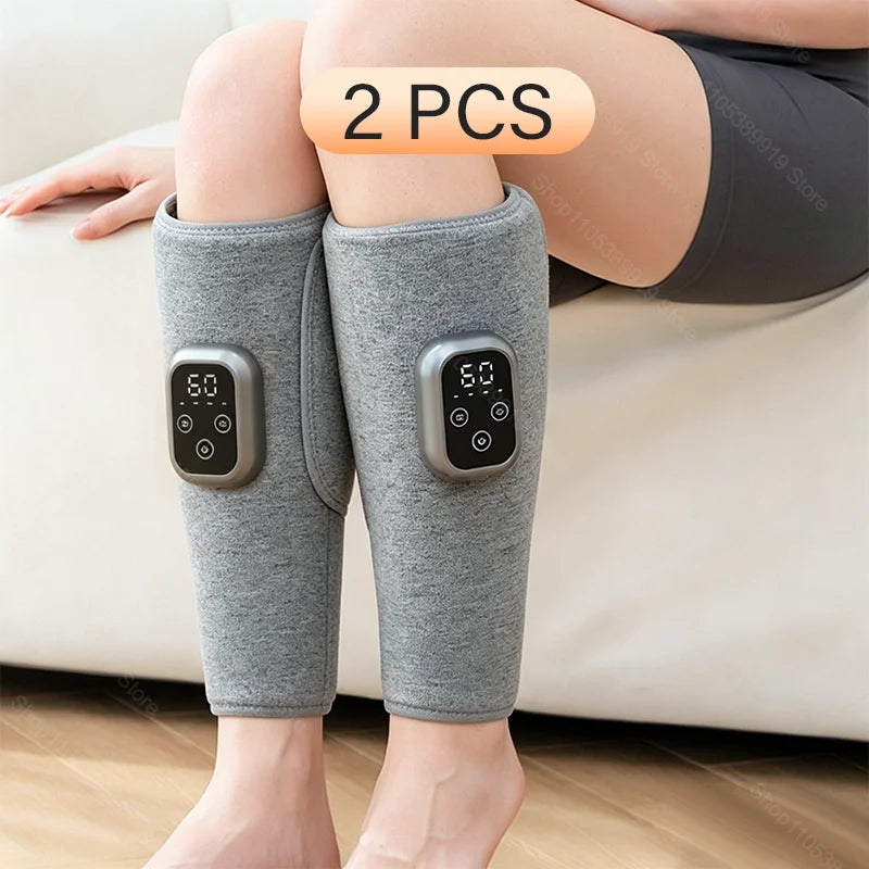 360° Electric Pneumatic Leg Massager Calf Massager Rechargeable 4 Modes Air Compression Leg Massager Hot Compress Leg Massage