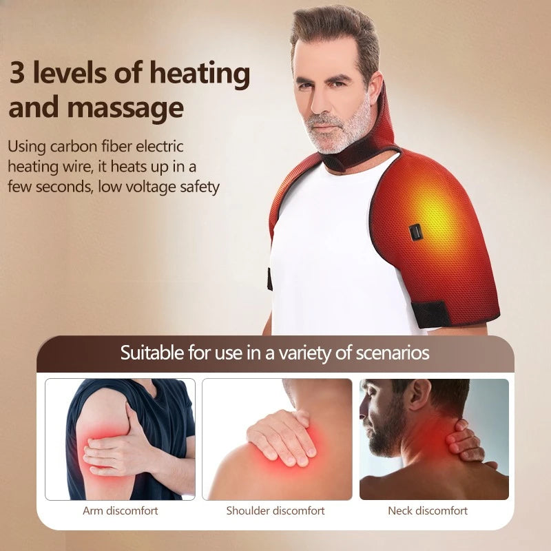Heated Shoulder & Back Massager – 3 Massage Modes with Adjustable Heat