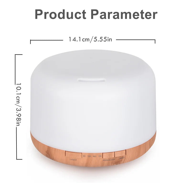 Mini Wood Grain Aroma Diffuser – USB Humidifier with Colourful Night Lights