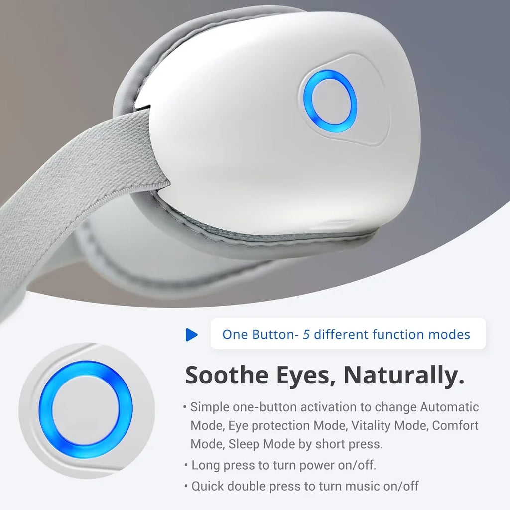 Folding Eye Massager with Bluetooth Music & Airbag Compression – Eye Strain, Dry Eye & Sleep Gift