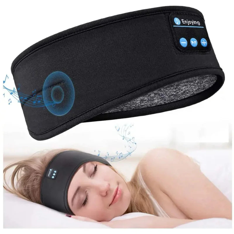 Bluetooth Sleeping Headphones Headband – Thin Soft Wireless Music Eye Mask for Side Sleepers