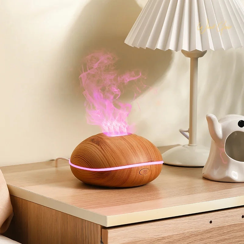 Flame Aroma Humidifier – Essential Oil Diffuser with Colourful Flame Effect Lighting