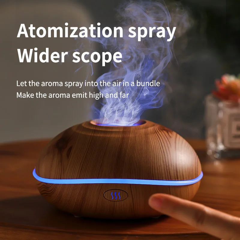 Flame Aroma Humidifier – Essential Oil Diffuser with Colourful Flame Effect Lighting