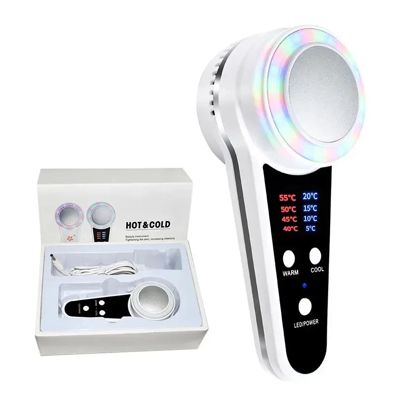 Hot & Cold Cryotherapy Face Massager – Blue Photon Acne Treatment & Skin Lifting