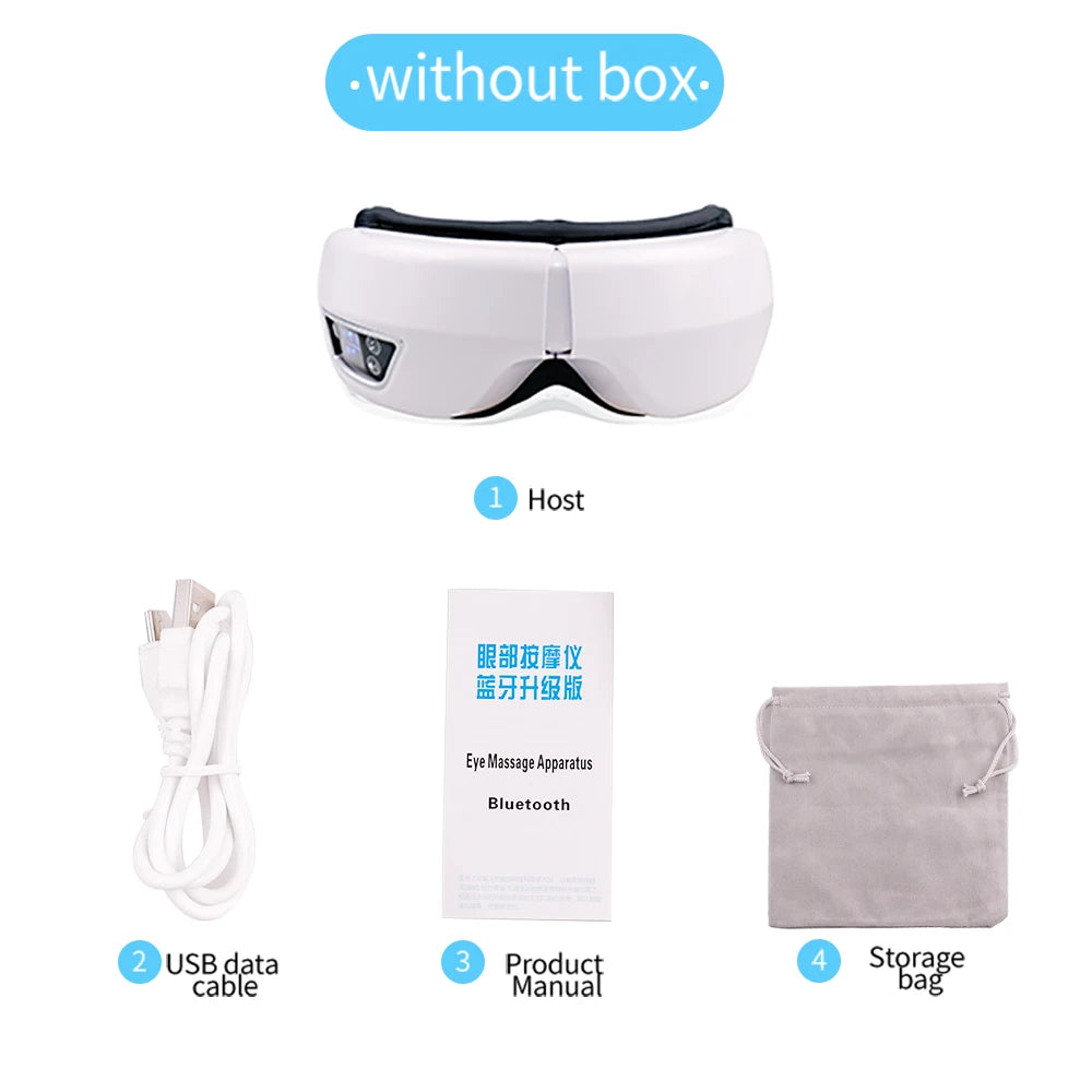 Electric 6D Smart Eye Massager – Airbag Compression, Vibration & Bluetooth Sleep Mask