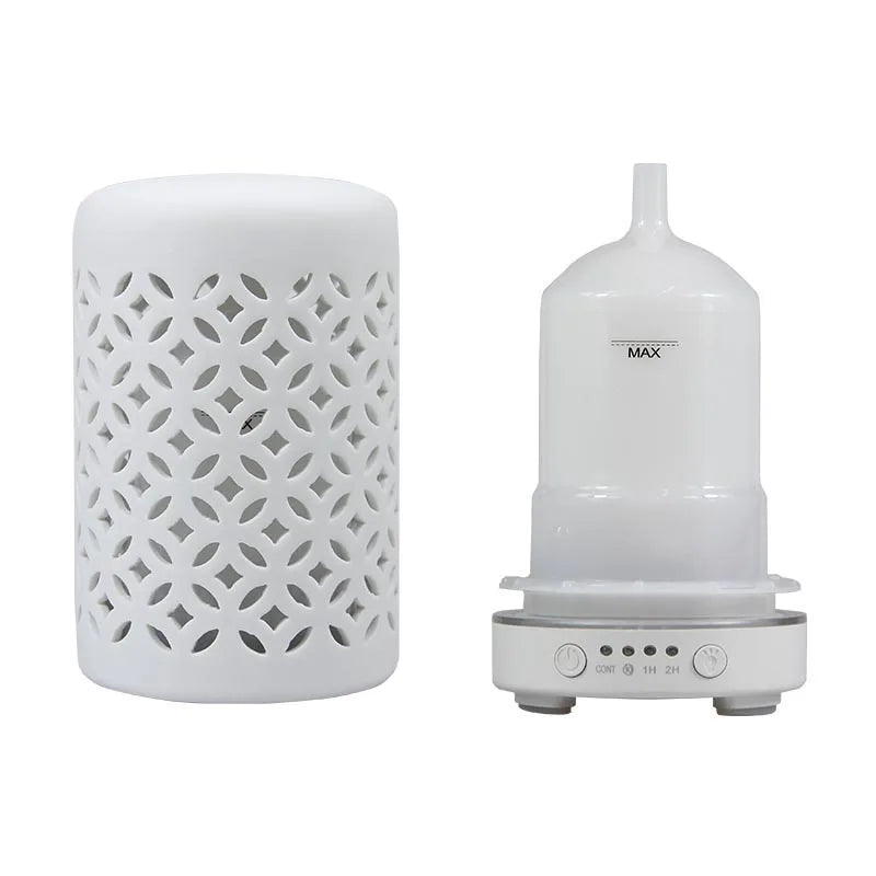Ceramic Ultrasonic Aroma Diffuser – Timer Function, LED Lights & Essential Oil Diffuser