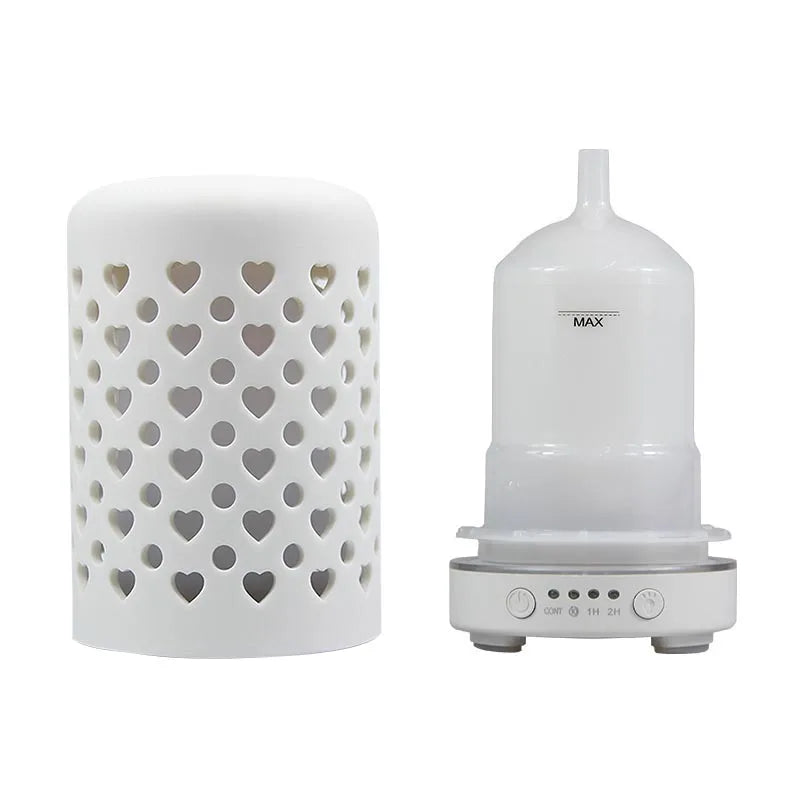 Ceramic Ultrasonic Aroma Diffuser – Timer Function, LED Lights & Essential Oil Diffuser