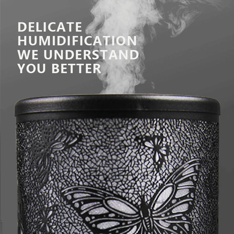 100ml Scent Diffuser Timing Function Ultrasonic Air Humidifier Hollow Butterfly Smart Home Appliances with LED Night Lights