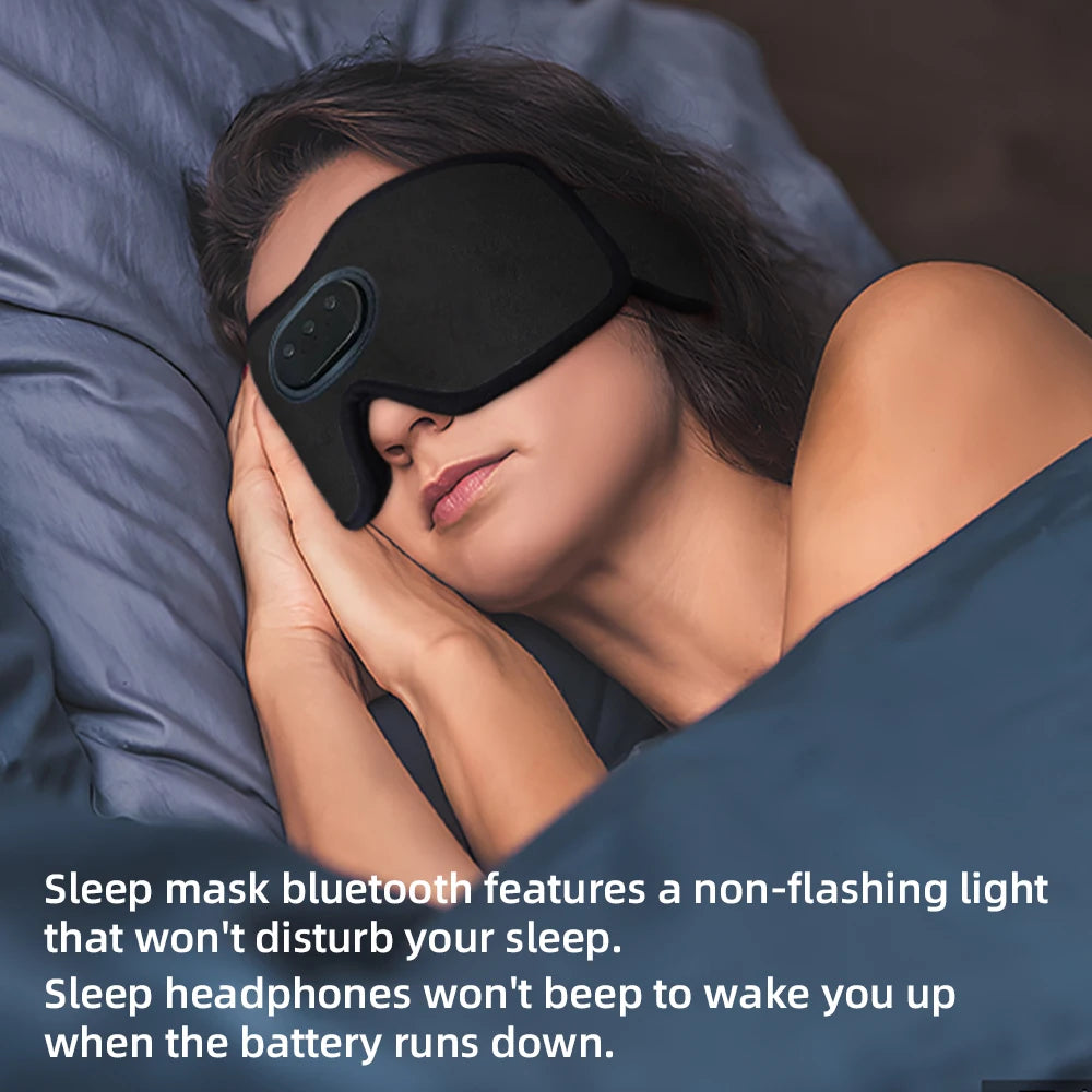 Bluetooth 5.2 Sleep Headphones Eye Mask – Cooling Eye Shade with Ultra-Thin Speakers for Travel & Sleep