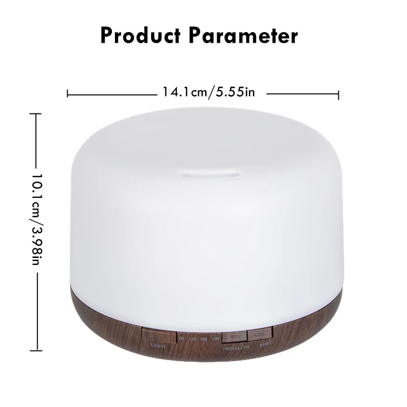 Mini Wood Grain Aroma Diffuser – USB Humidifier with Colourful Night Lights