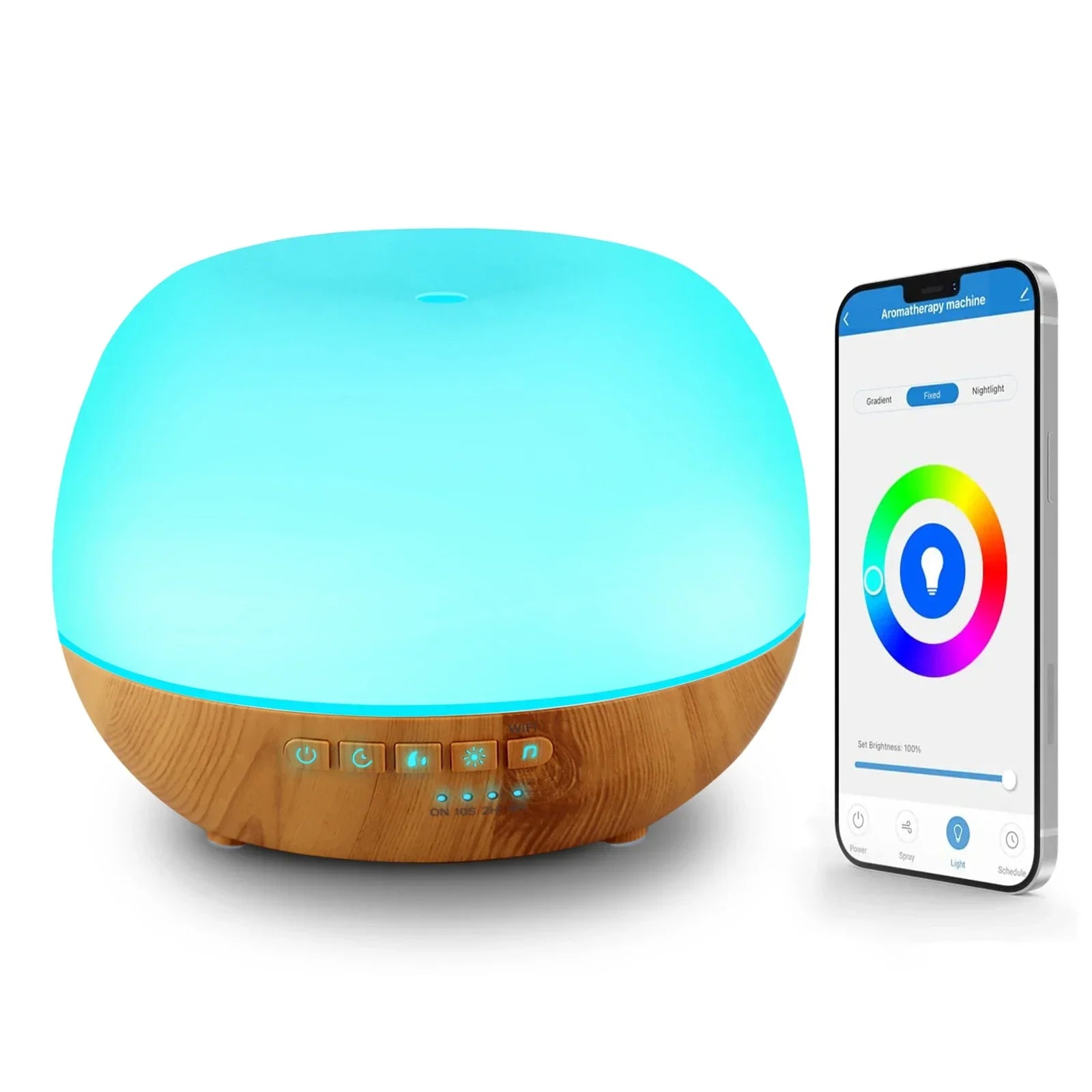Smart WiFi 500ml Aromatherapy Diffuser – Tuya, Alexa & Google Home Compatible, 7 LED Colours